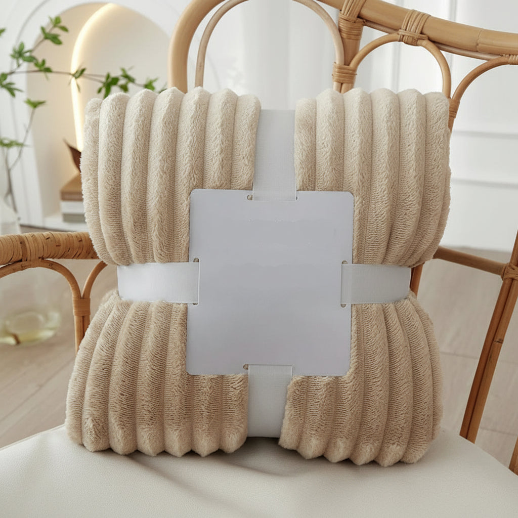 STRIPEWARM – Couverture en flanelle polaire à rayures