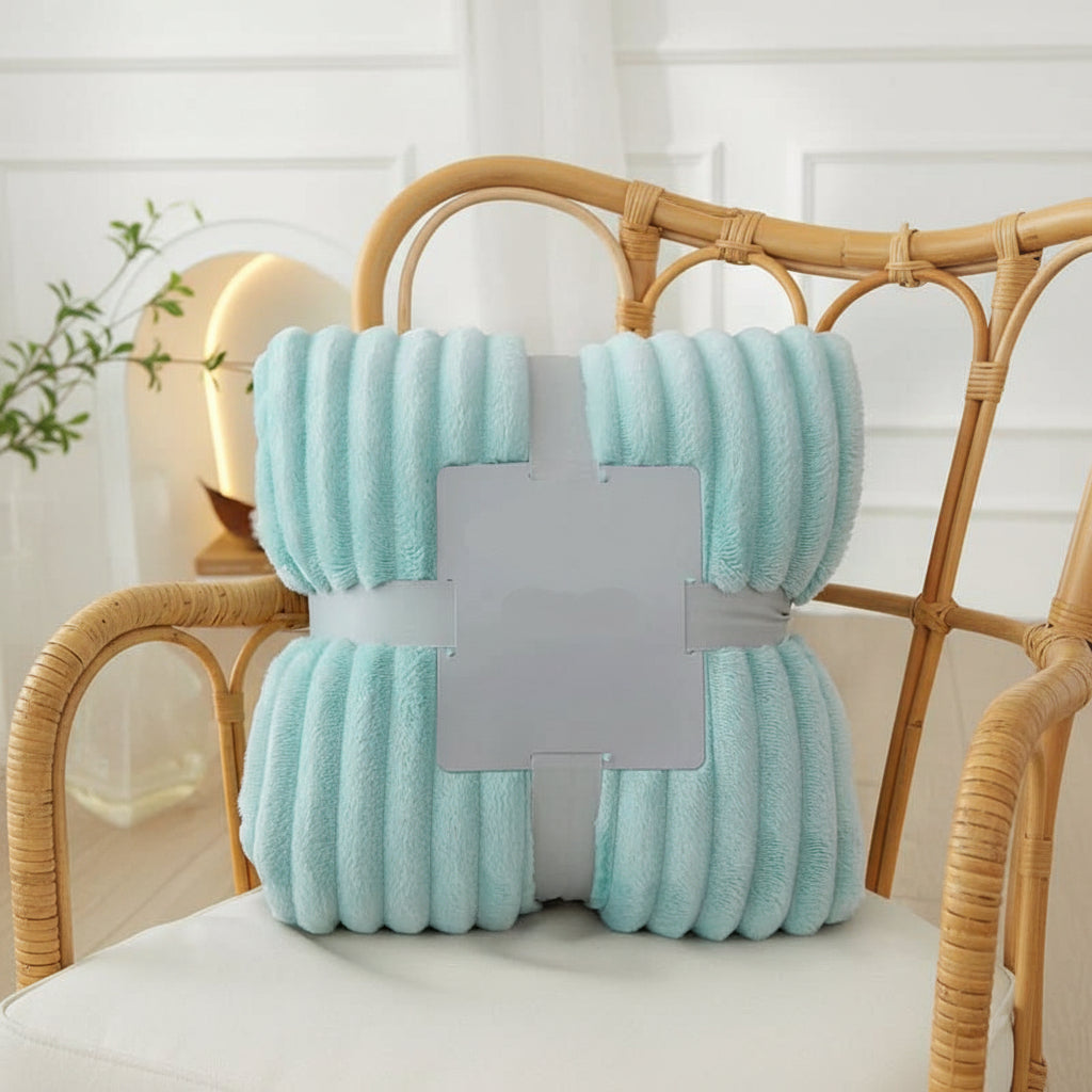 STRIPEWARM – Couverture en flanelle polaire à rayures