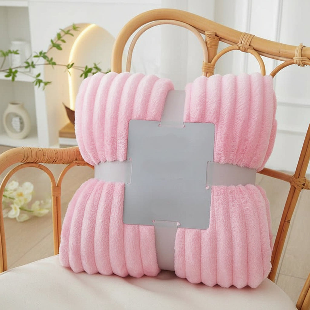 STRIPEWARM – Couverture en flanelle polaire à rayures