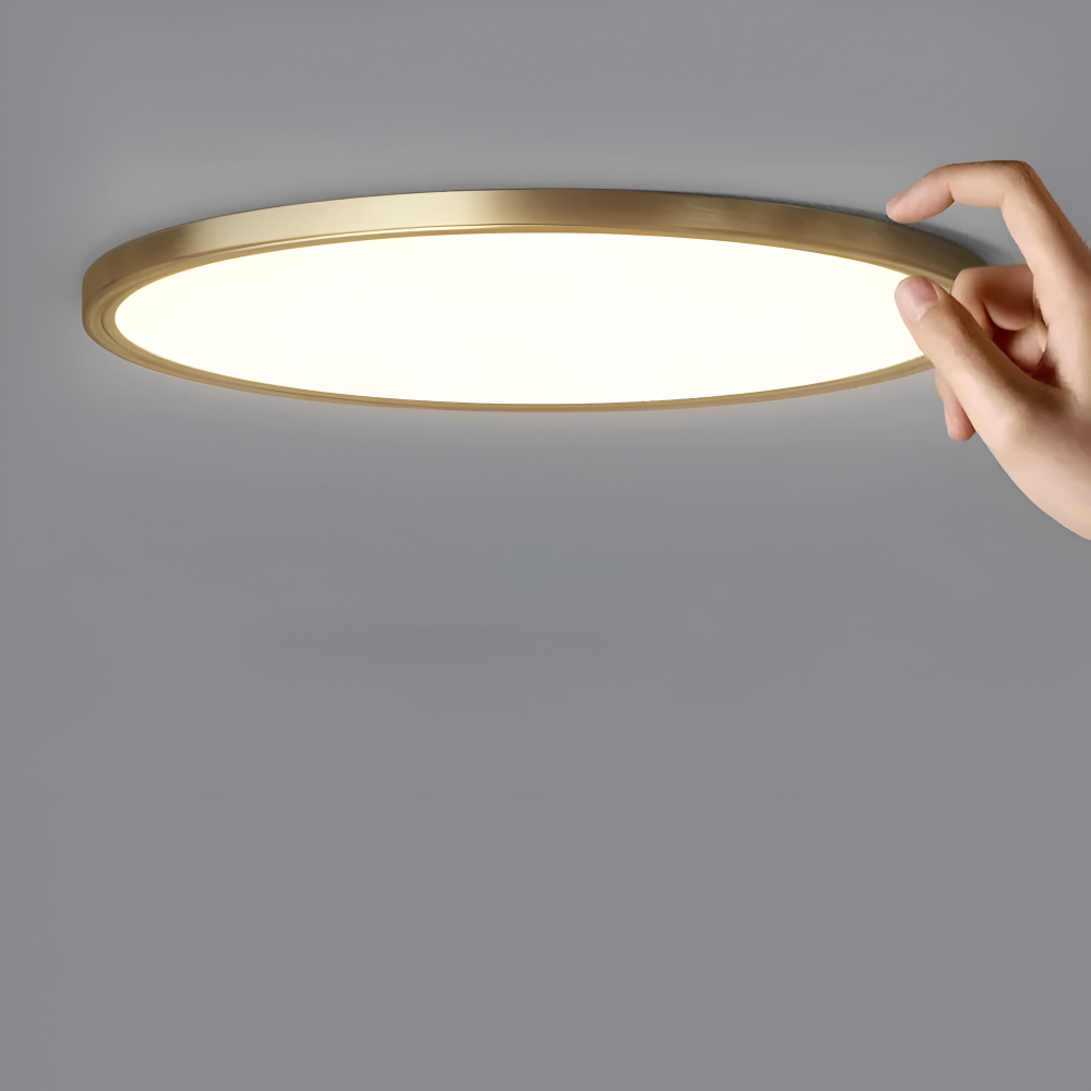 Lampe de plafond LED ronde ultrafine en bronze – design élégant et moderne