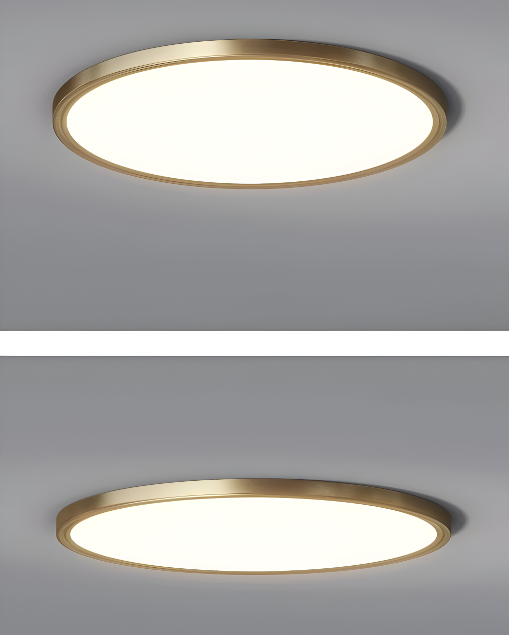 Plafonnier rond LED ultrafin en bronze – design élégant et moderne