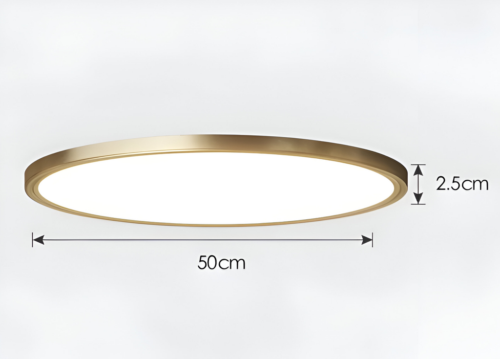 Lampe de plafond LED ronde ultrafine en bronze – design élégant et moderne