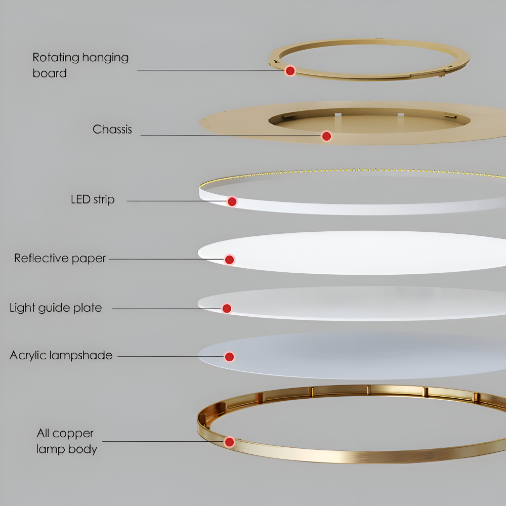 Plafonnier rond LED ultrafin en bronze – design élégant et moderne
