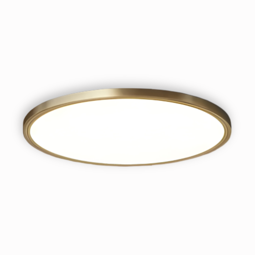 Plafonnier rond LED ultrafin en bronze – design élégant et moderne