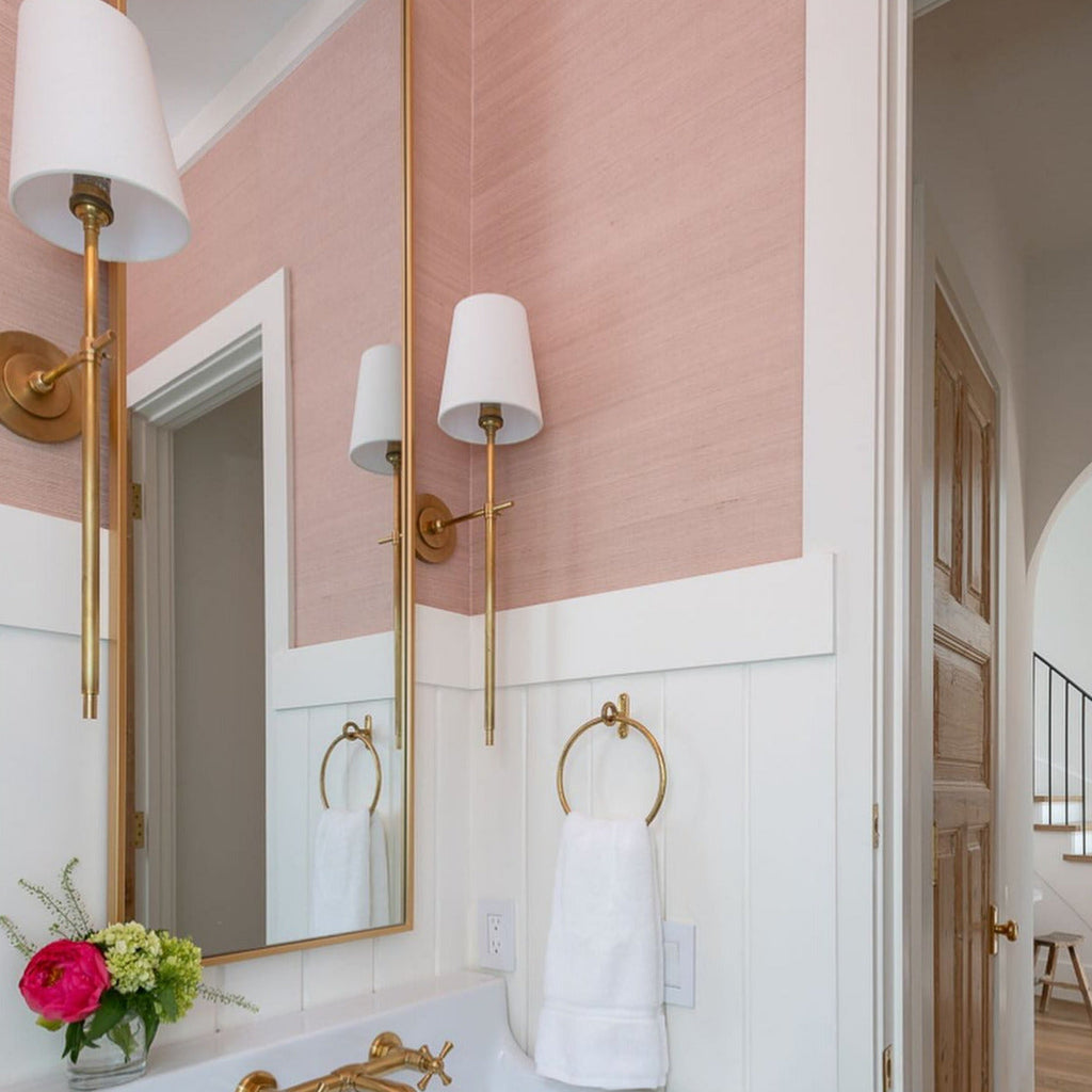 Applique murale avec abat-jour en tissu et bras en métal