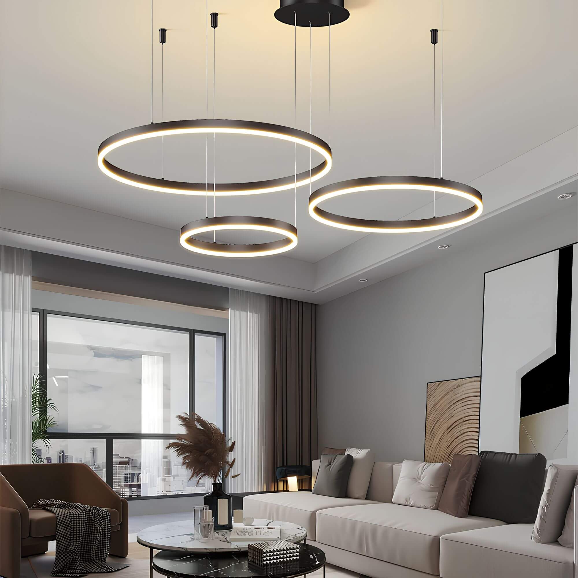 CircaLuxe – Lustre de plafond LED en anneau