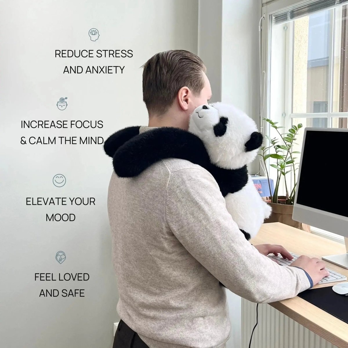 SOFTHUGGO – Compagnon de câlins apaisant avec une fourrure synthétique ultra douce