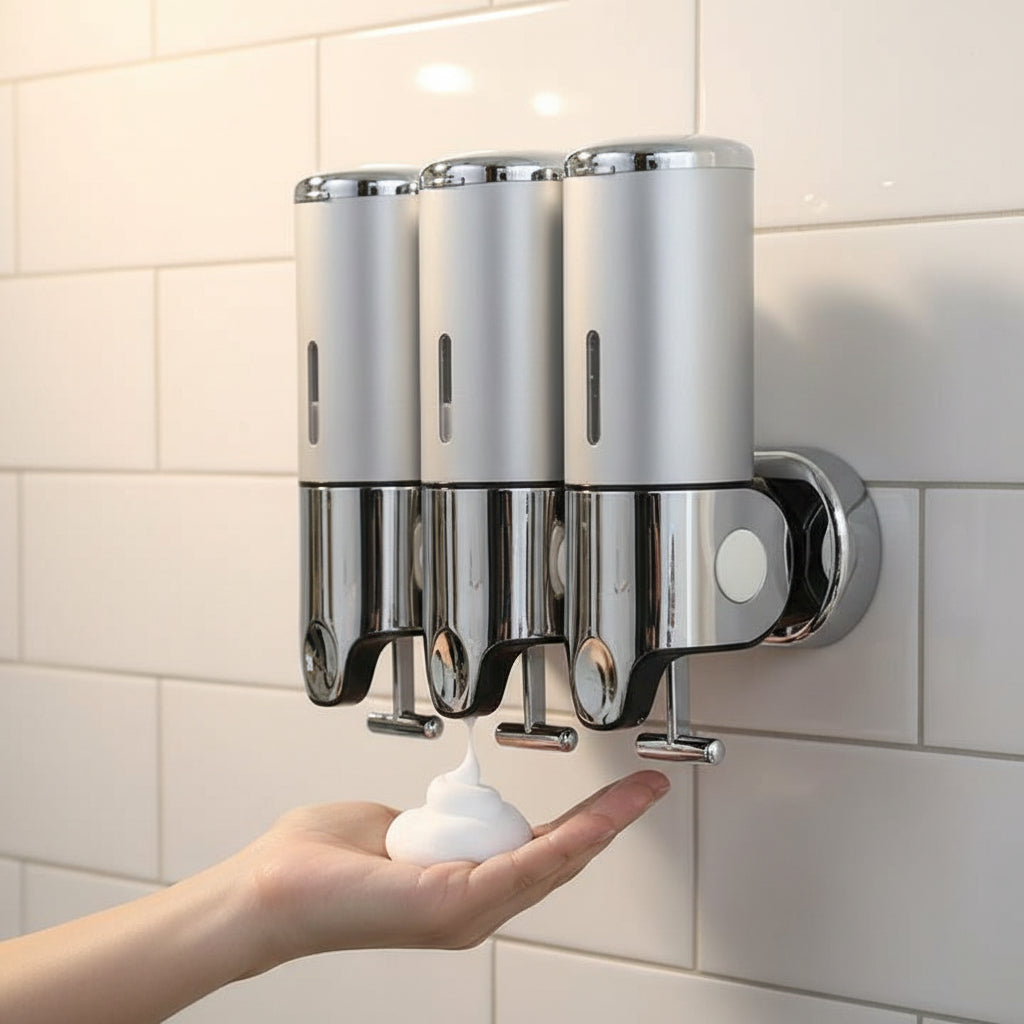 SOAPFORT – Distributeur de savon mural de haute qualité au design élégant en acier inoxydable