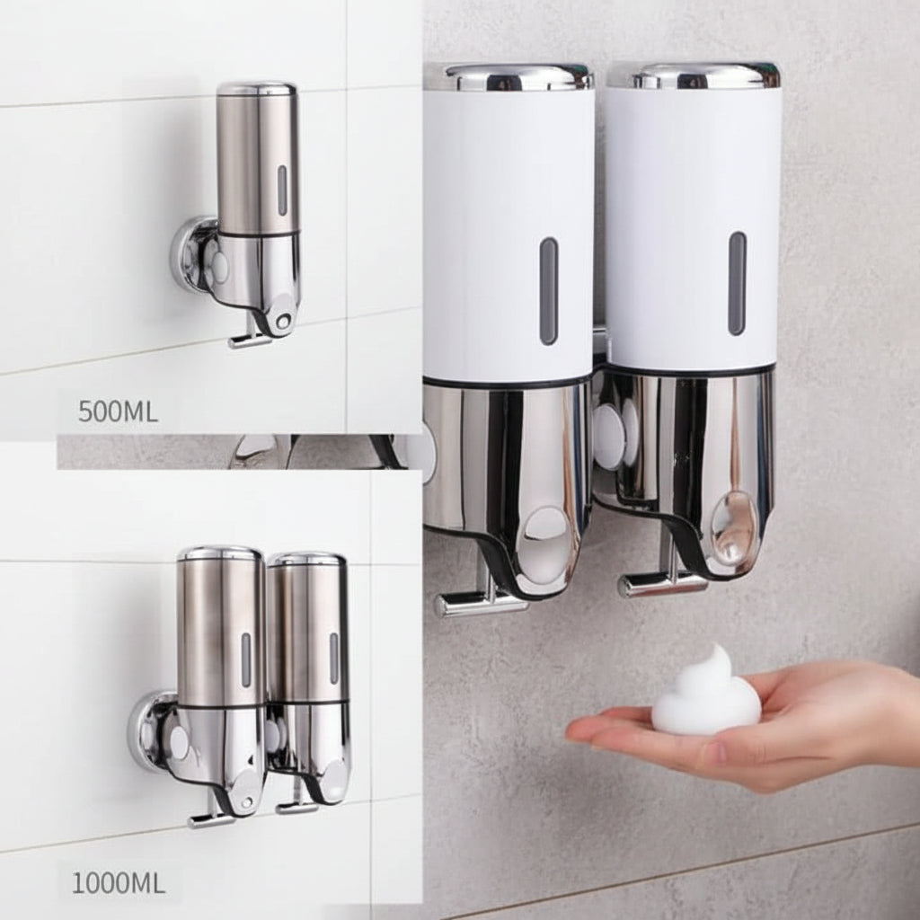 SOAPFORT – Distributeur de savon mural de haute qualité au design élégant en acier inoxydable