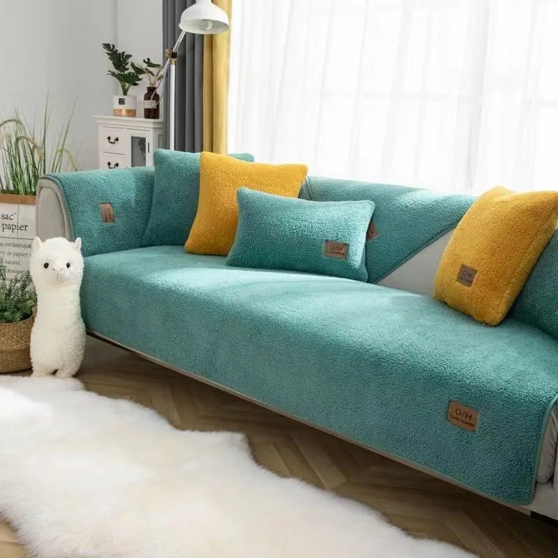 CLOUDSIT – Housse de canapé en laine d'agneau douce pour chaleur et protection