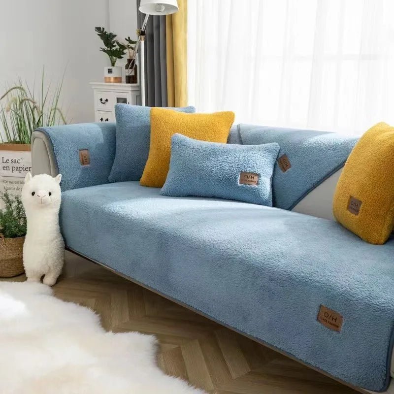 CLOUDSIT – Housse de canapé en laine d'agneau douce pour chaleur et protection