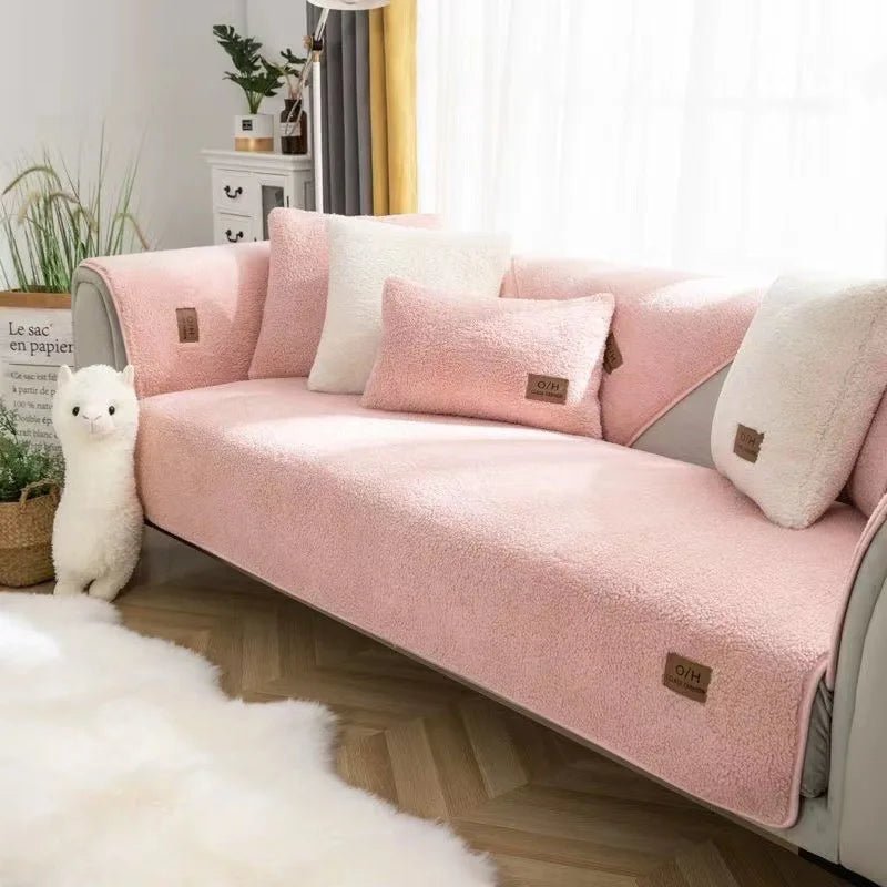 CLOUDSIT – Housse de canapé en laine d'agneau douce pour chaleur et protection