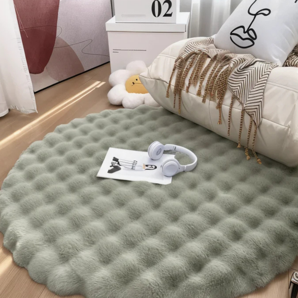 Tapis Rond en Fleece Antidérapant 80 x 80 cm