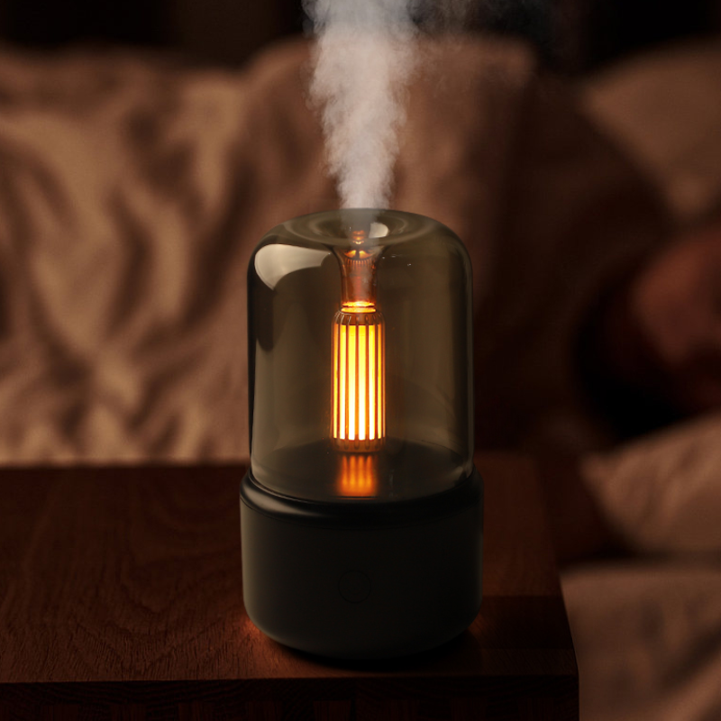 Diffuseur LED Moderne avec Flamme et Huiles Essentielles