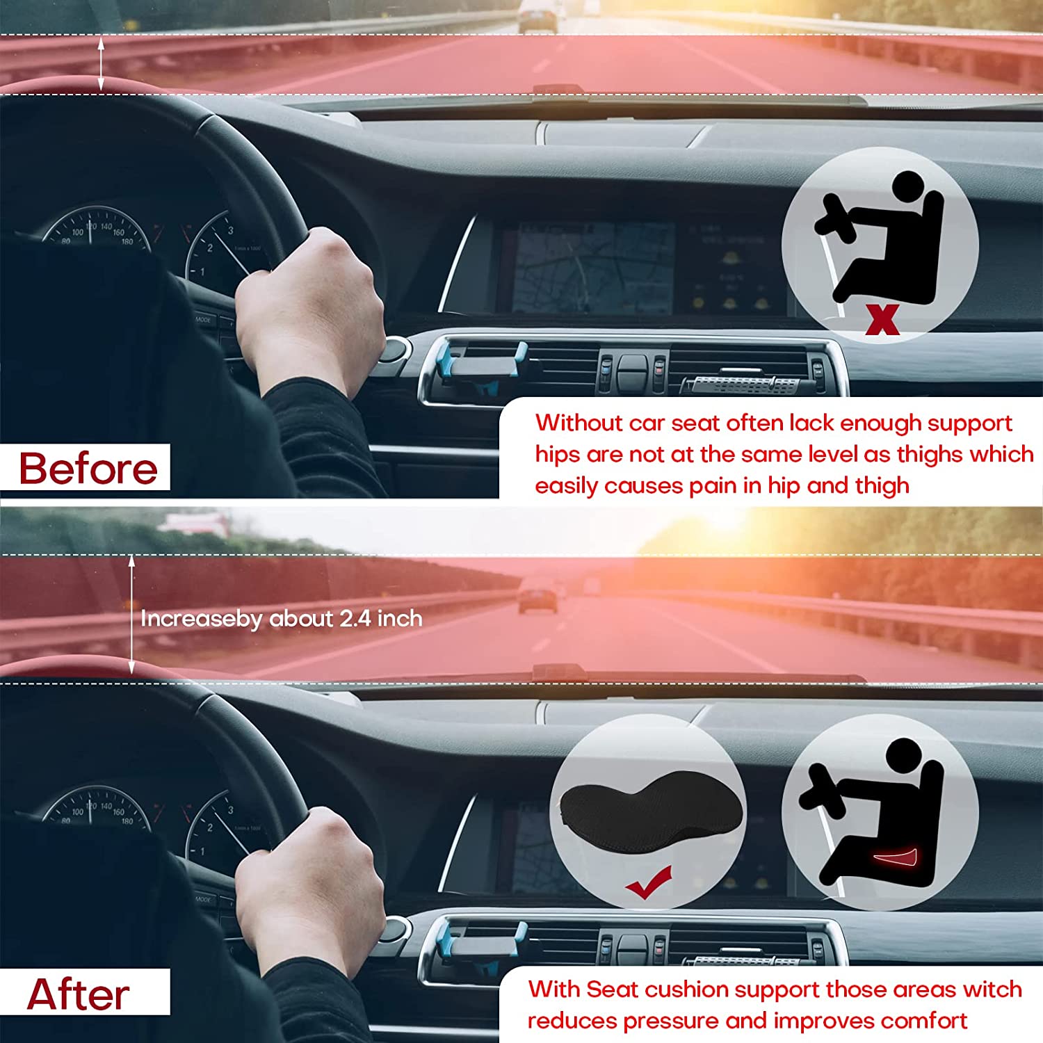 DRIVERLIFT – Coussin de Siège Auto