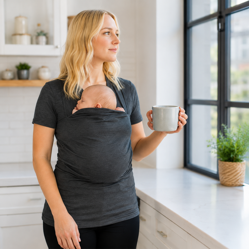 CarryMe T-shirt de Portage pour Bébé – T-shirt Confortable avec Fonction d'Allaitement