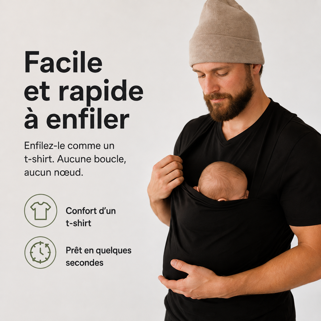 CarryMe T-shirt de Portage pour Bébé – T-shirt Confortable avec Fonction d'Allaitement