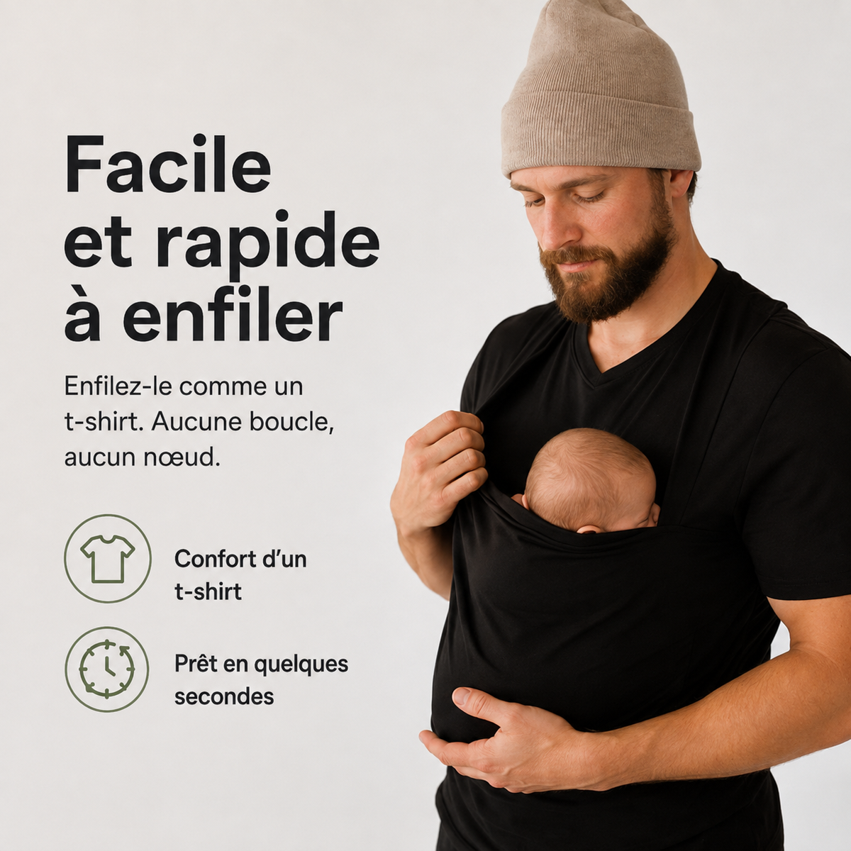 CarryMe T-shirt de Portage pour Bébé – T-shirt Confortable avec Fonction d'Allaitement