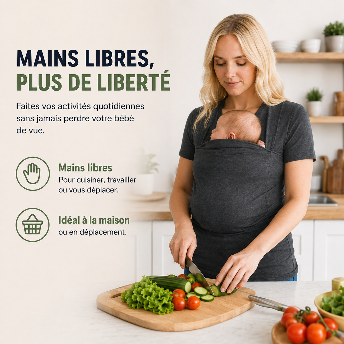 CarryMe T-shirt de Portage pour Bébé – T-shirt Confortable avec Fonction d'Allaitement