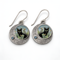 Étienne - Boucles d'oreilles pendantes géométriques en forme de chat