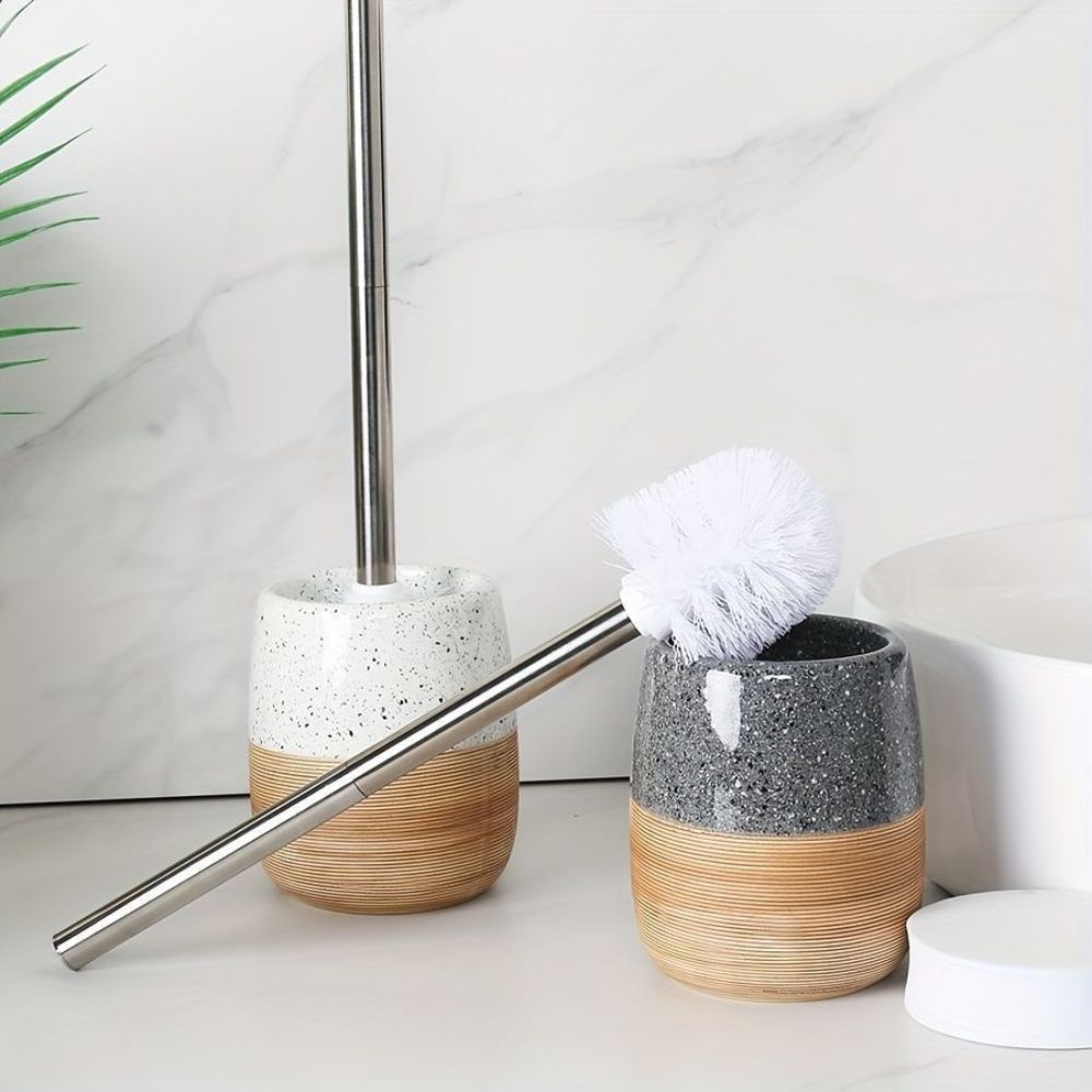 Ensemble de Brosse de Toilette et Support Élégant pour Salle de Bain