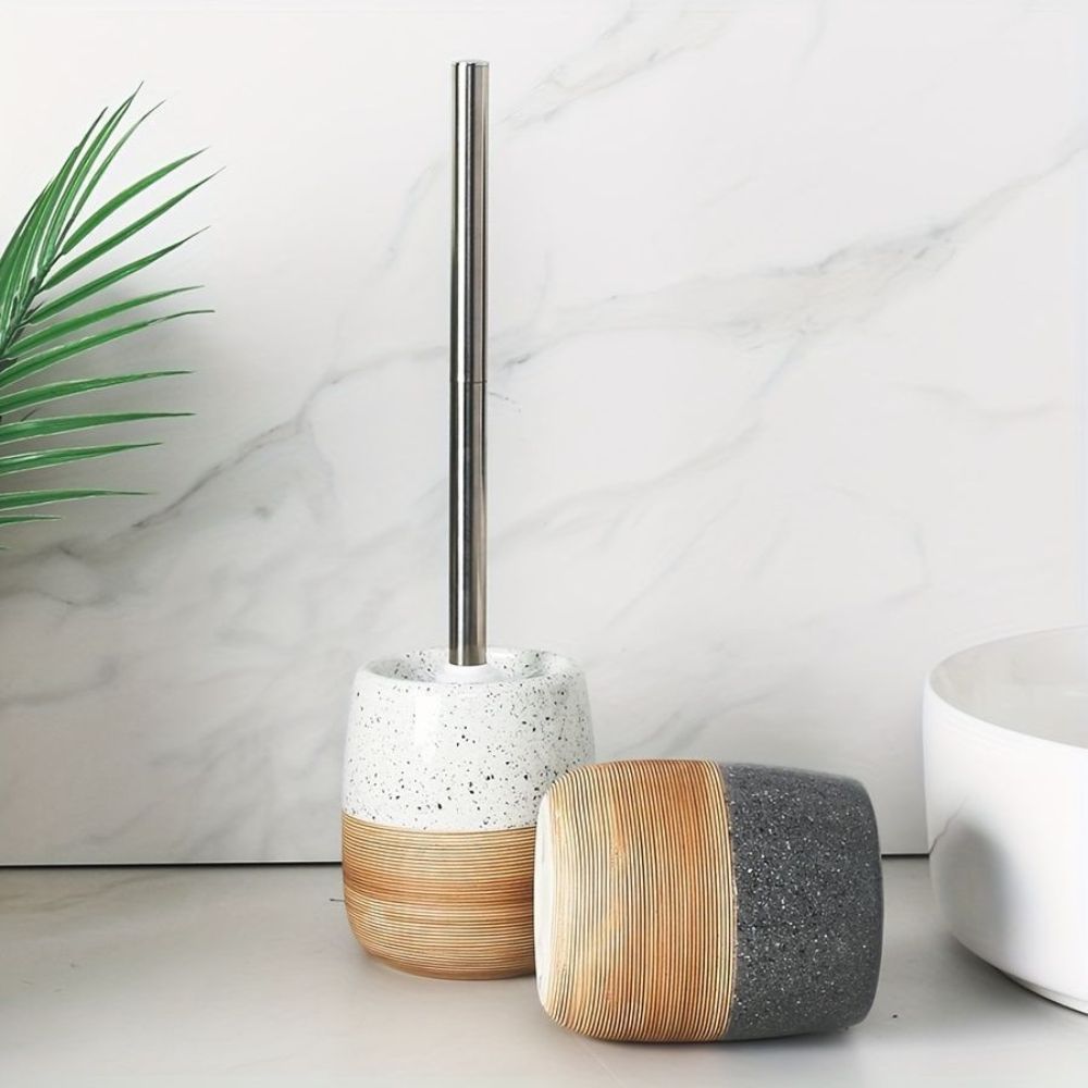 Ensemble de Brosse de Toilette et Support Élégant pour Salle de Bain