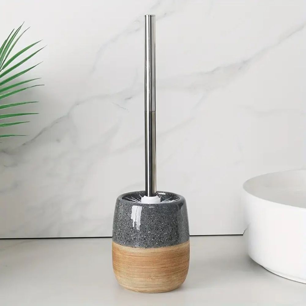 Ensemble de Brosse de Toilette et Support Élégant pour Salle de Bain