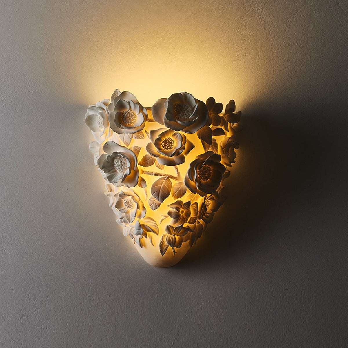 Lampe murale en céramique esthétique avec motifs floraux