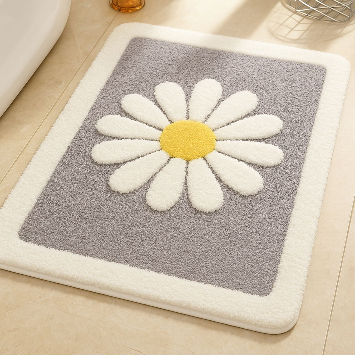 Tapis de Bain Charmant Fleur de Marguerite