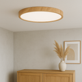 Lampe de plafond minimaliste à texture bois