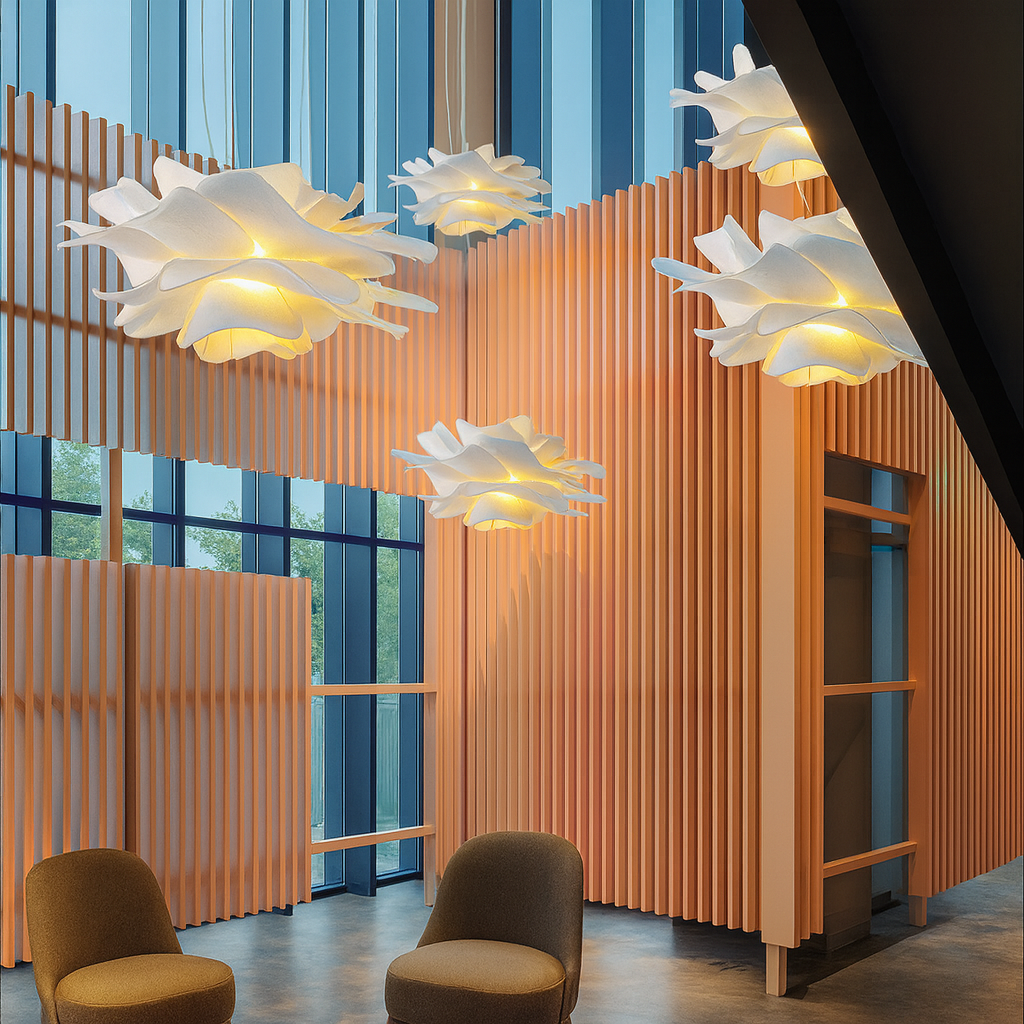 Lampe suspendue artistique avec motif floral