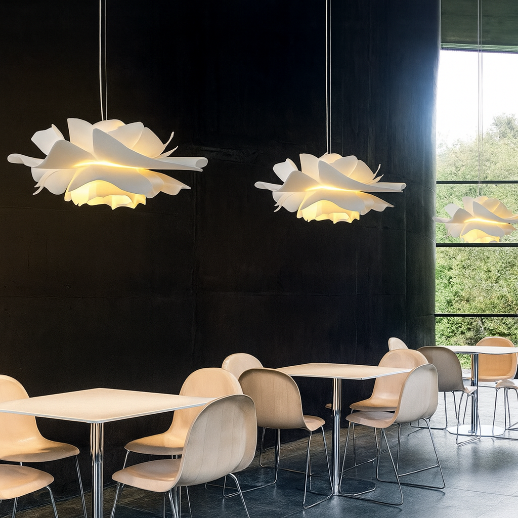 Lampe suspendue artistique avec motif floral