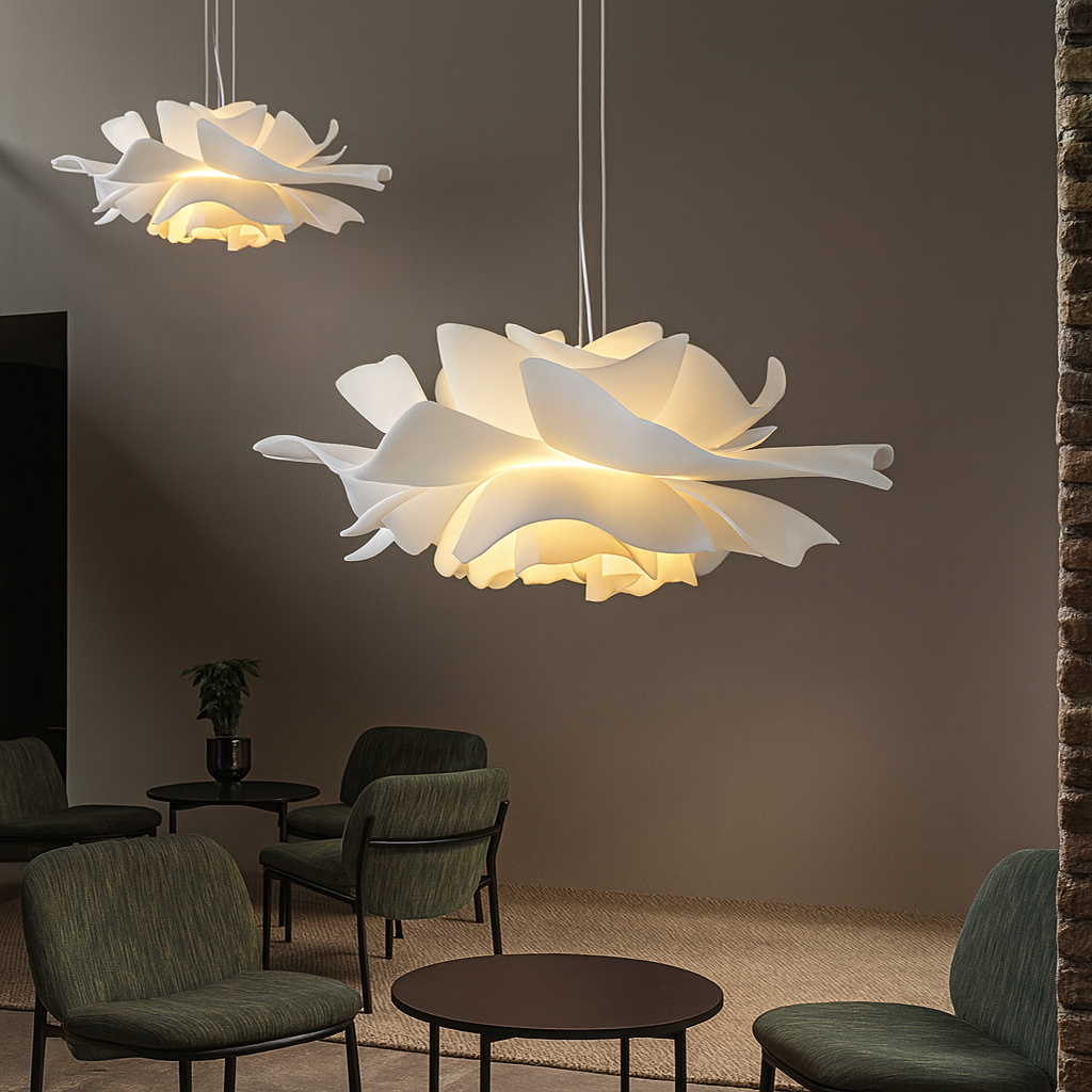 Lampe suspendue artistique avec motif floral