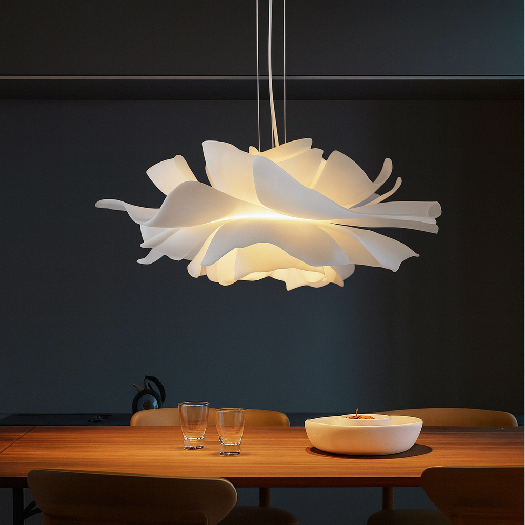 Lampe suspendue artistique avec motif floral