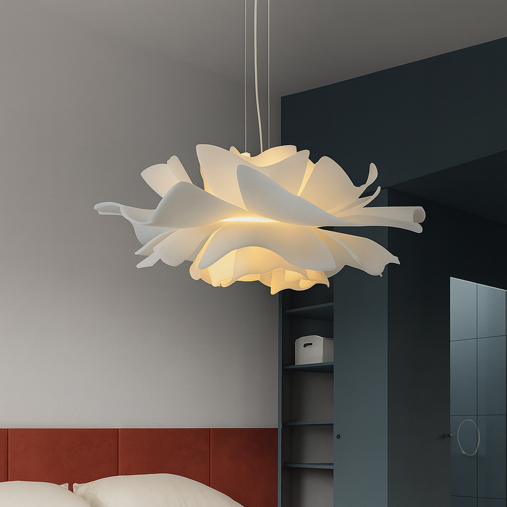 Lampe suspendue artistique avec motif floral