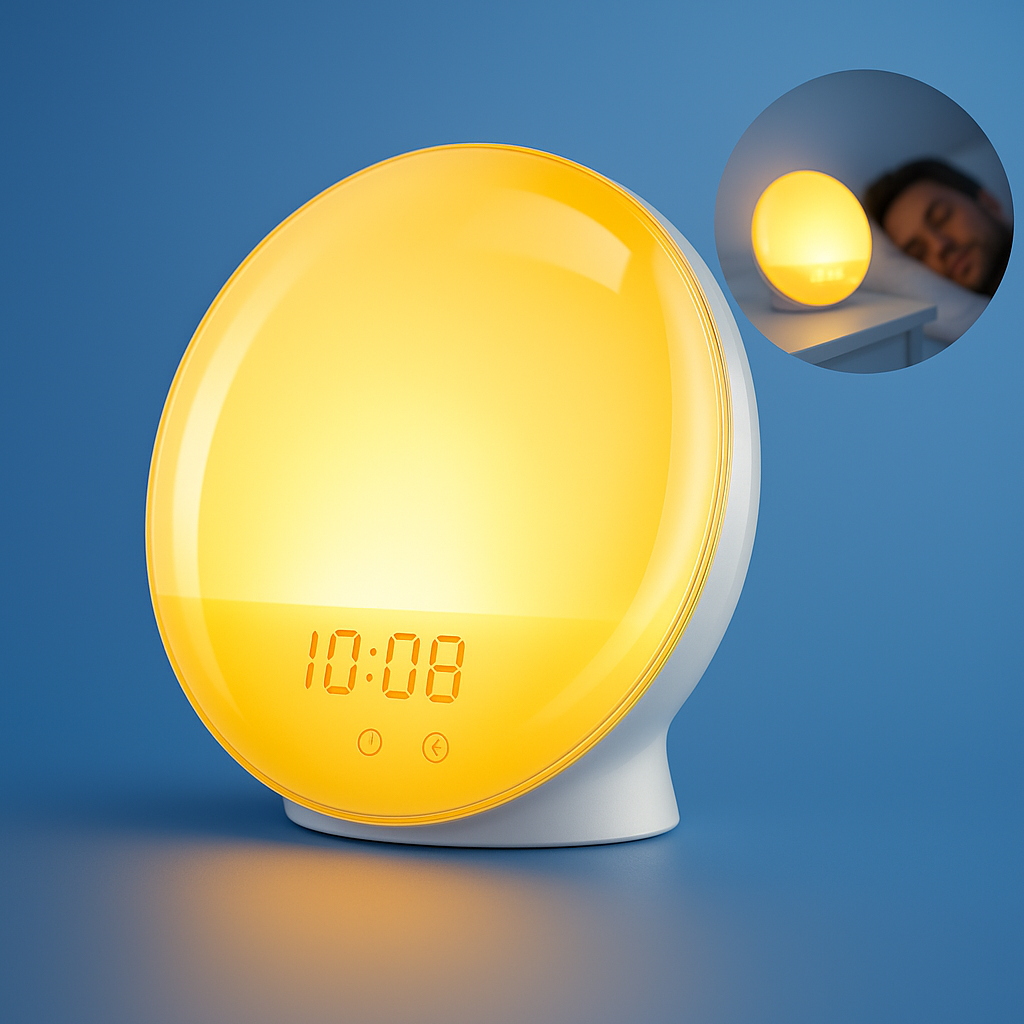 Skanto | Réveil au Lever du Soleil | Lumière Naturelle de Réveil avec Éclairage Ambiant pour Dormeurs Profonds & Matins Sombres