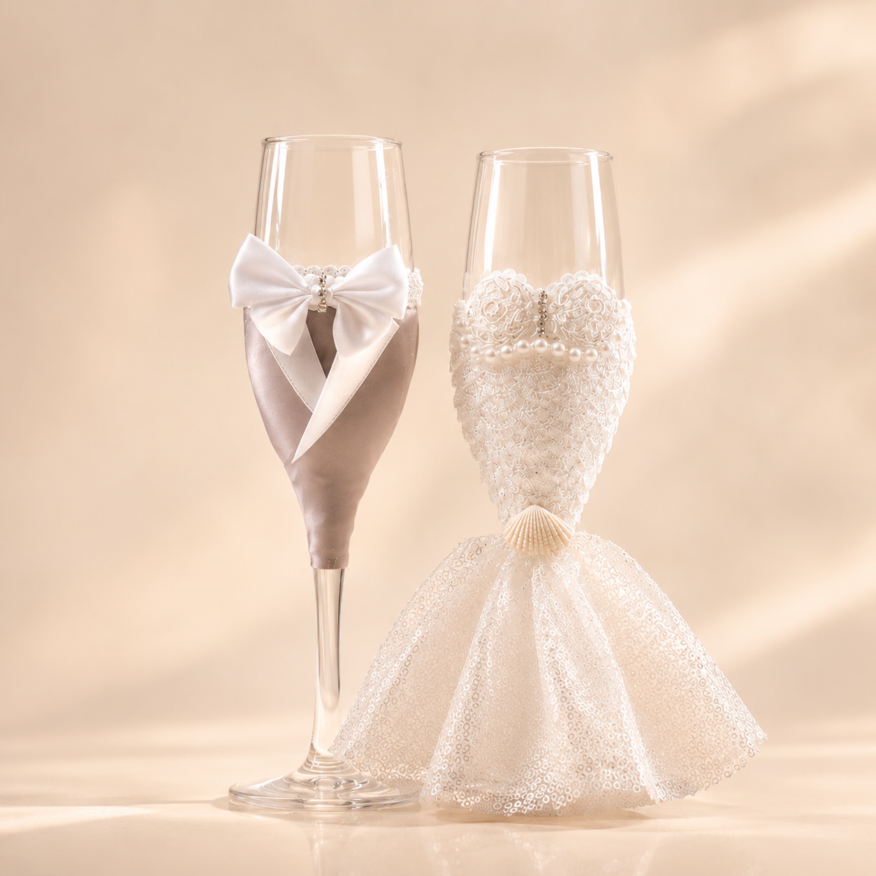 Verres à champagne Décoratifs pour Mariage 2 Pack