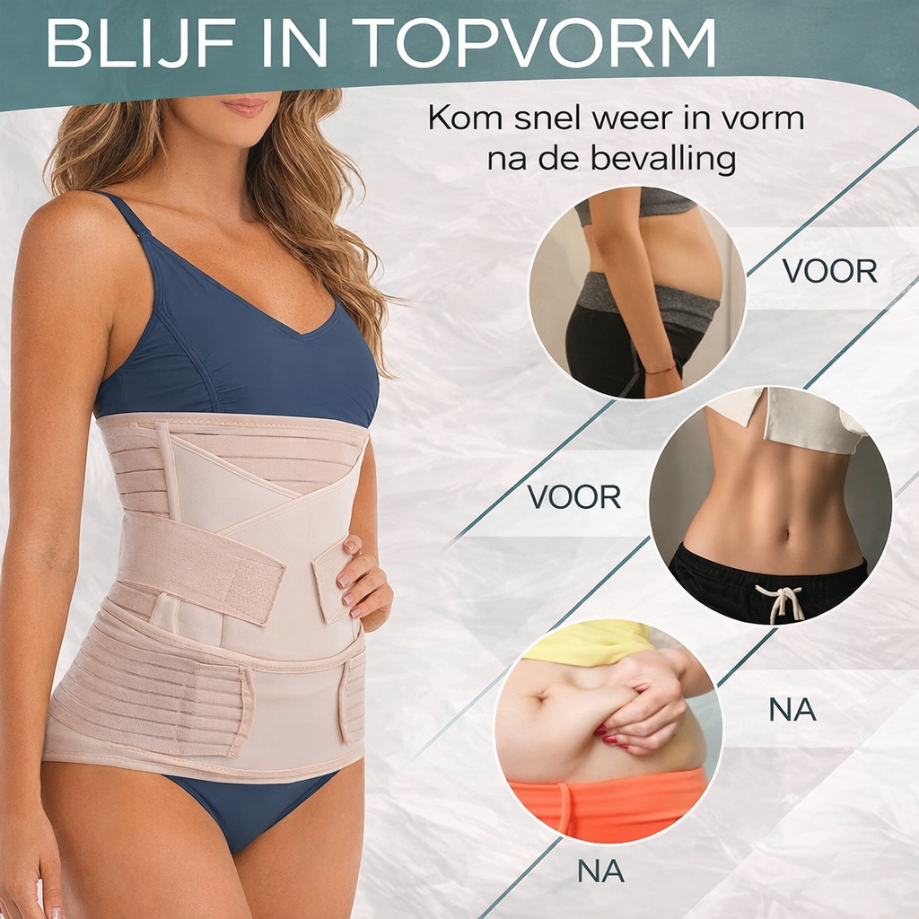 Ceinture Postpartum 3-en-1 – Soutien Confortable et Ajustable pour la Récupération Après l'Accouchement