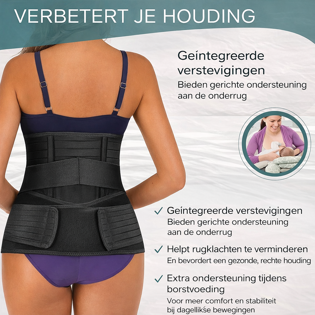 Ceinture Postpartum 3-en-1 – Soutien Confortable et Ajustable pour la Récupération Après l'Accouchement