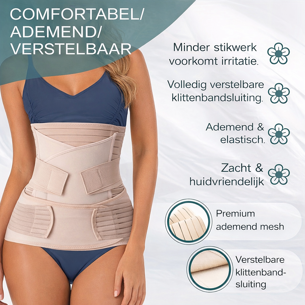 Ceinture Postpartum 3-en-1 – Soutien Confortable et Ajustable pour la Récupération Après l'Accouchement