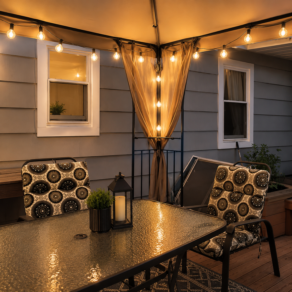 Guirlande lumineuse extérieure avec ampoules globe G40 pour terrasse et jardin