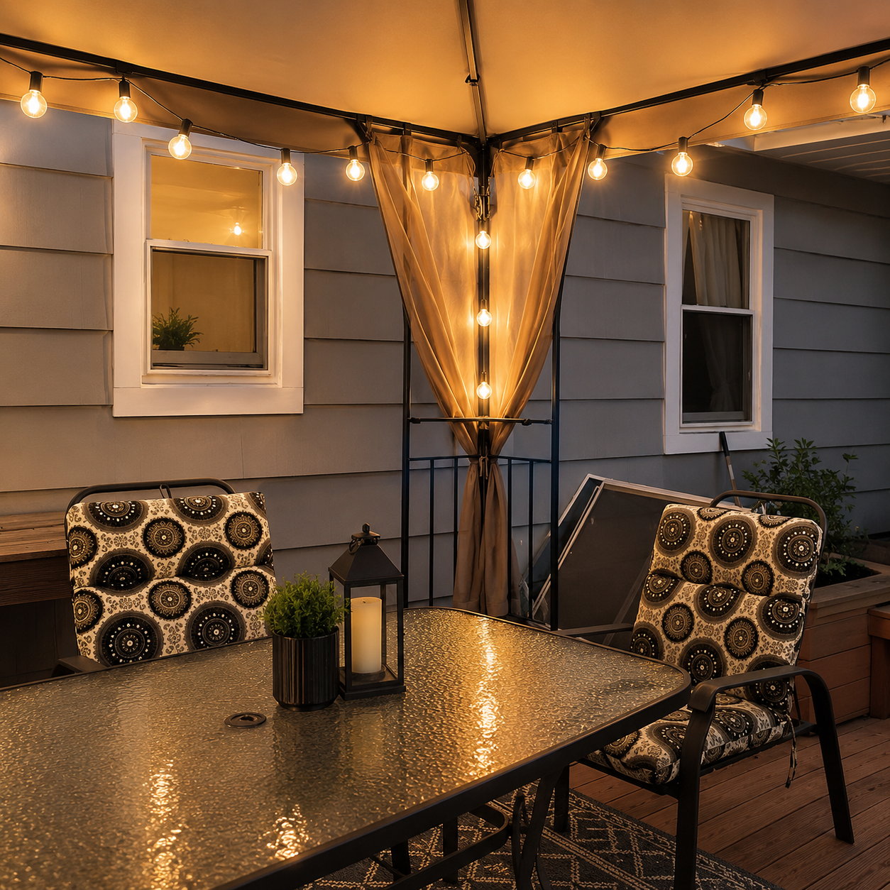 Guirlande lumineuse extérieure avec ampoules globe G40 pour terrasse et jardin