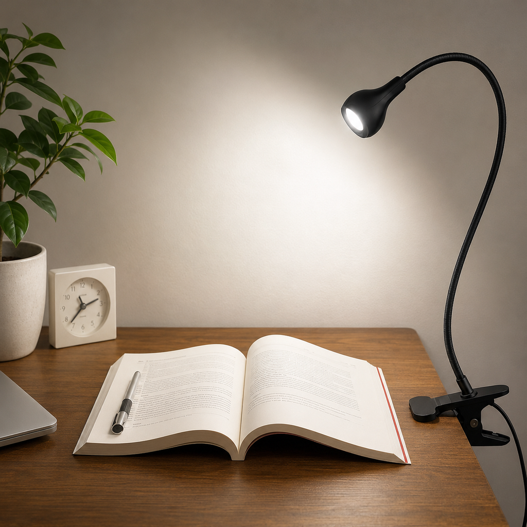 Lampe de bureau avec pince – lampe LED flexible 360° USB
