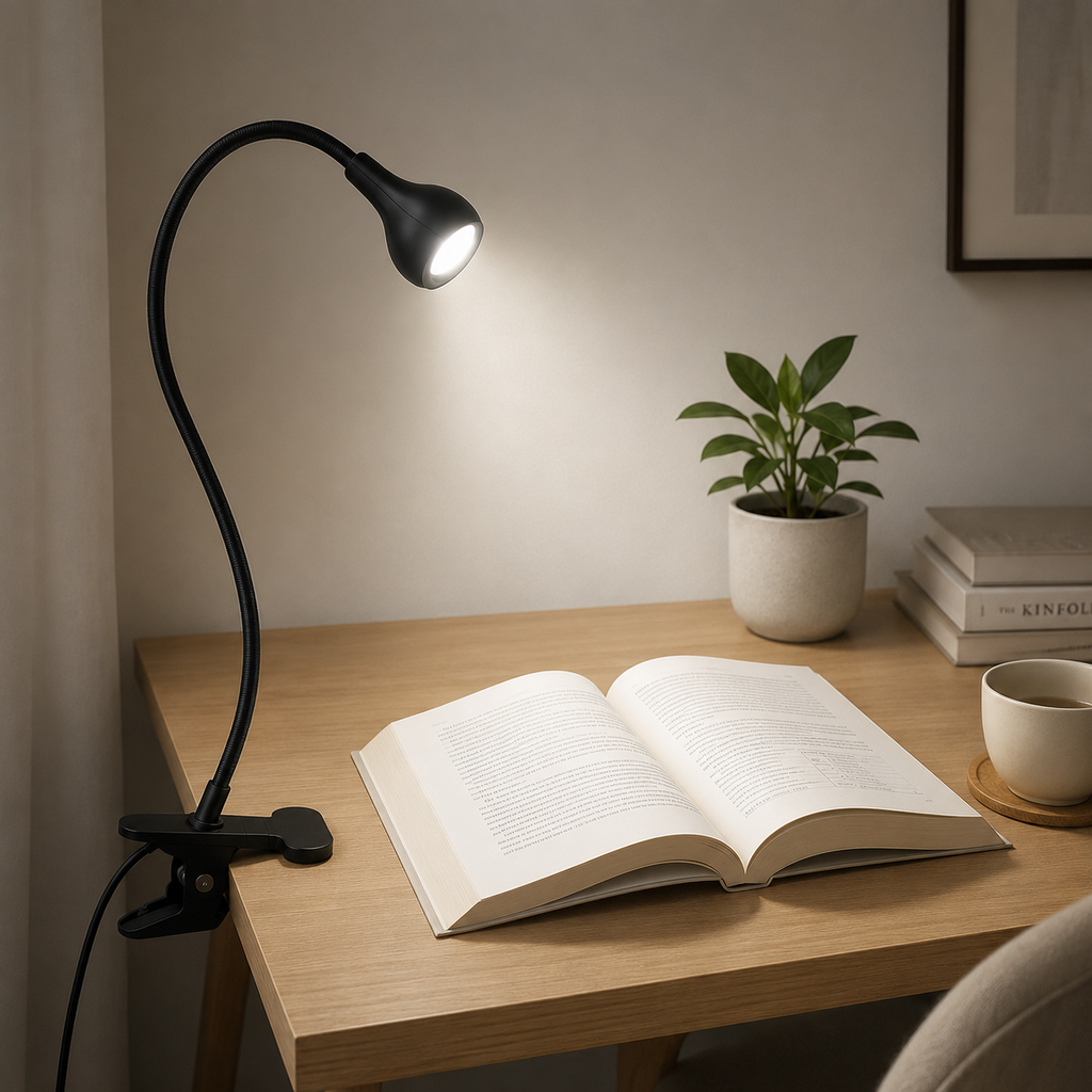 Lampe de bureau avec pince – lampe LED flexible 360° USB