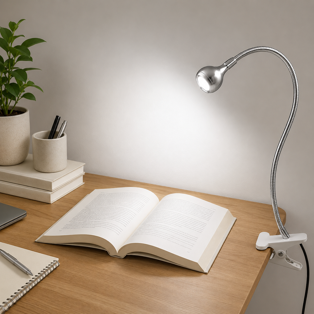 Lampe de bureau avec pince – lampe LED flexible 360° USB