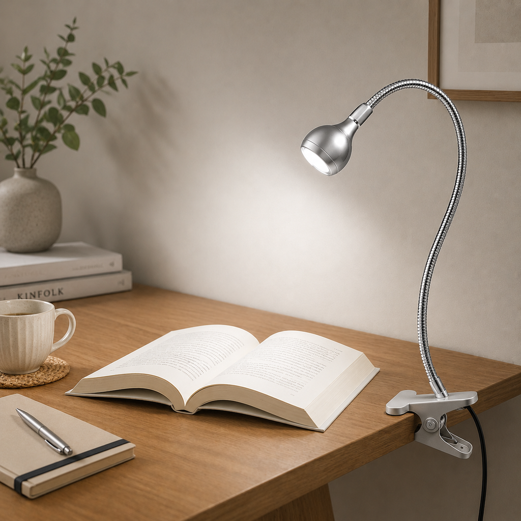 Lampe de bureau avec pince – lampe LED flexible 360° USB