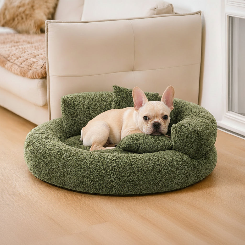 DREAMTAIL – Lit pour animaux en forme de donut avec coussin pour un confort quotidien