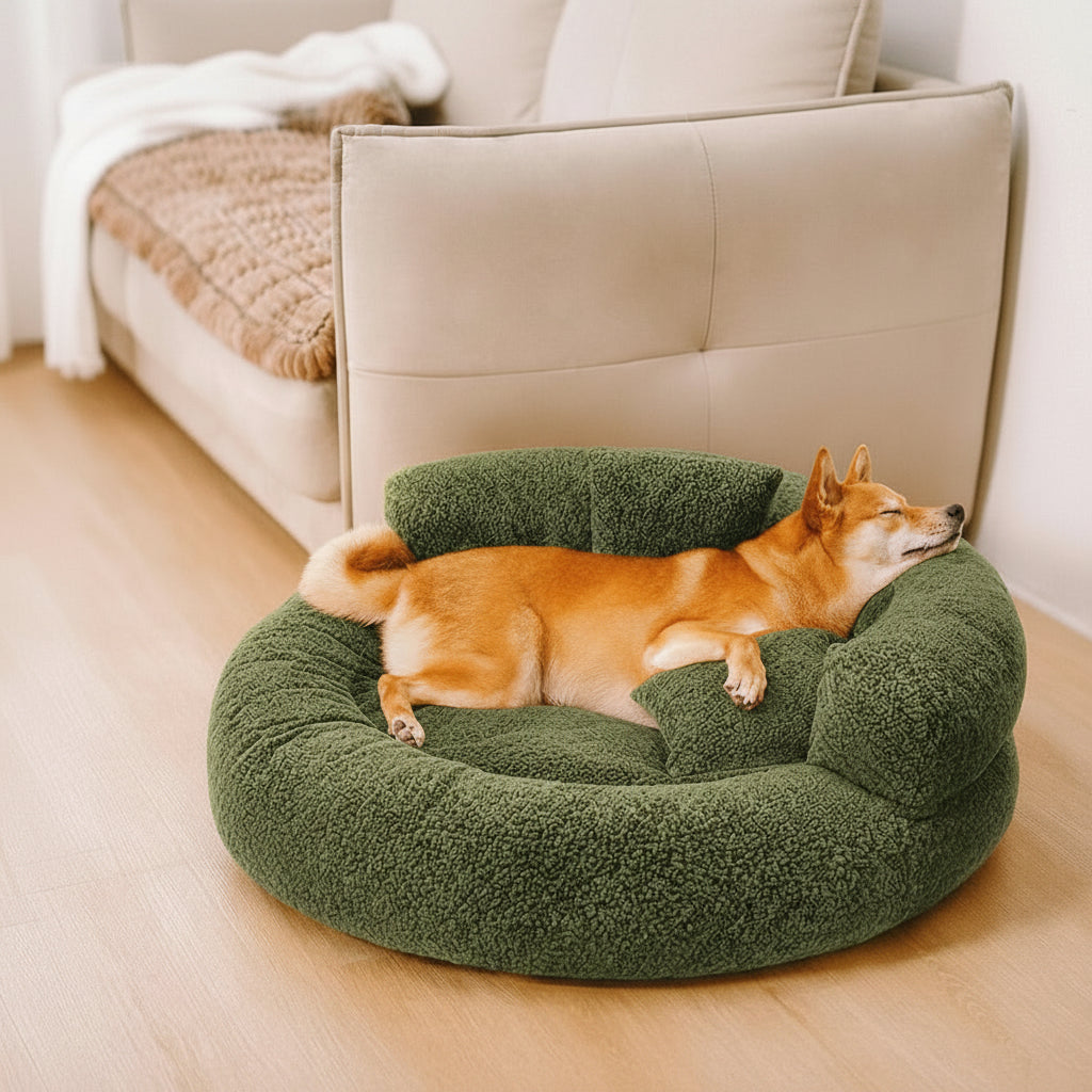 DREAMTAIL – Lit pour animaux en forme de donut avec coussin pour un confort quotidien