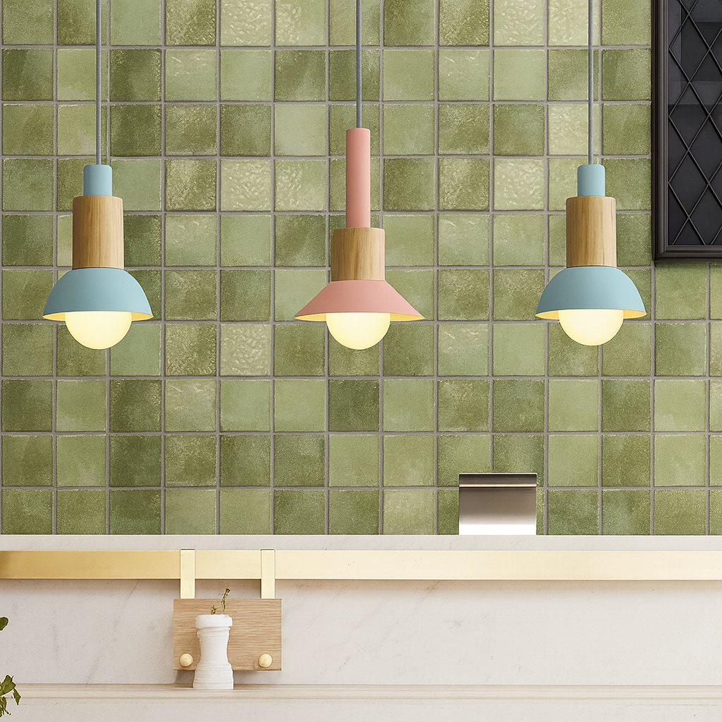 Lampe suspendue colorée au style nordique – design macaron avec lumière douce