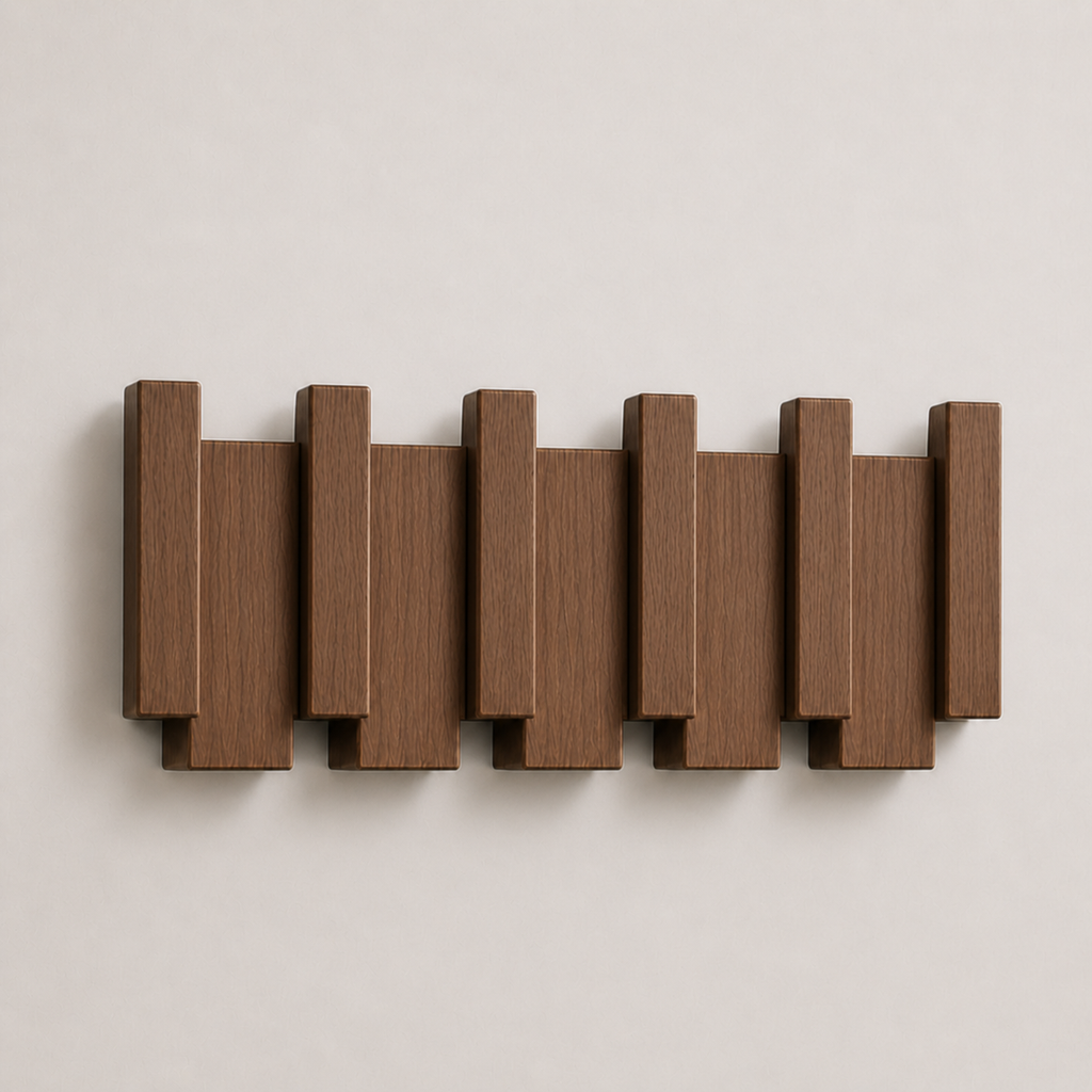 PianoHook – Porte-manteau mural en bois massif avec crochets pliables